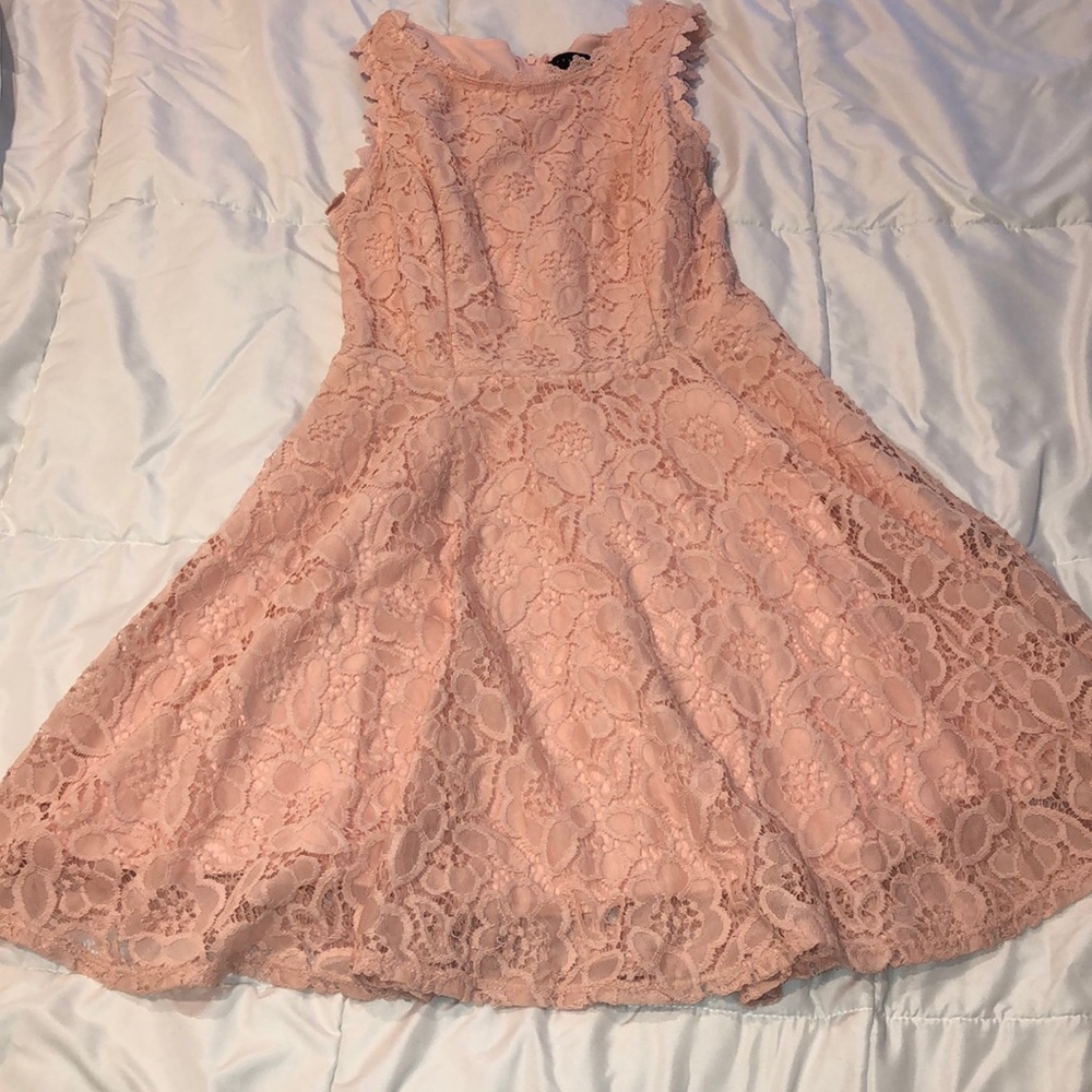 pink lace dress